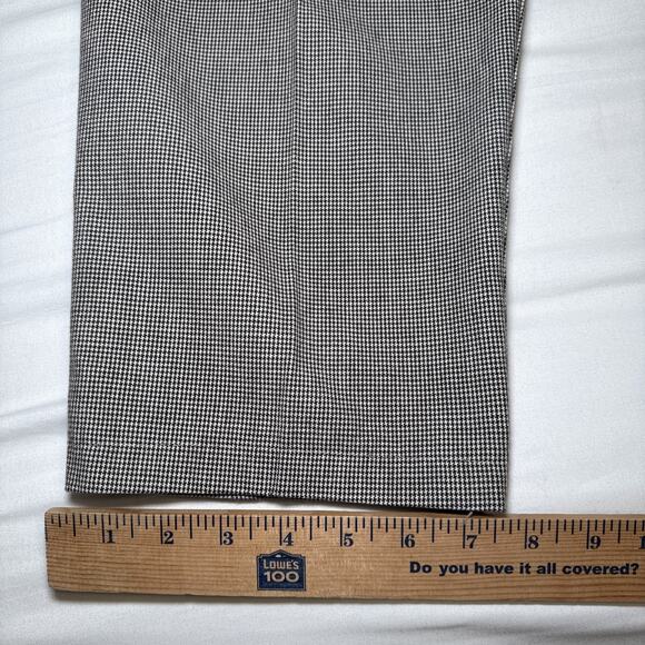 Vintage 80s Womens Lee Black White Houndstooth Checkered Pants 16L Tapered Fit - Picture 9 of 12